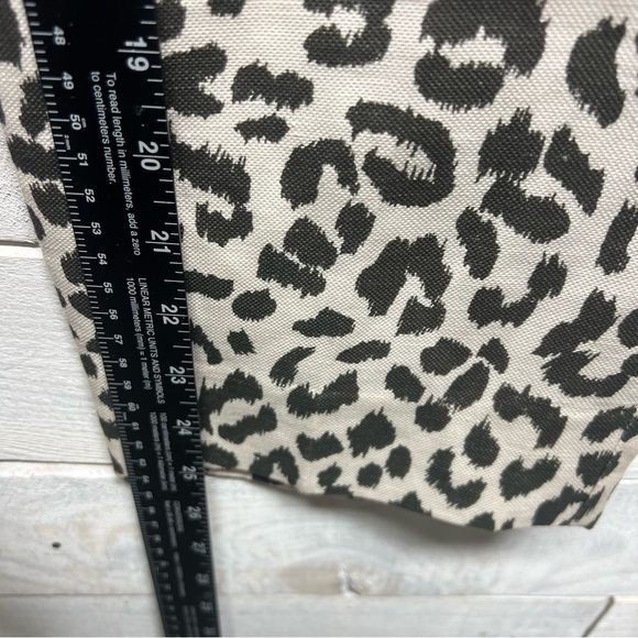 J Crew Crop Pants Womens 8 Linen Blend Leopard Loose Fit Stretch Waist Pockets - Picture 11 of 12